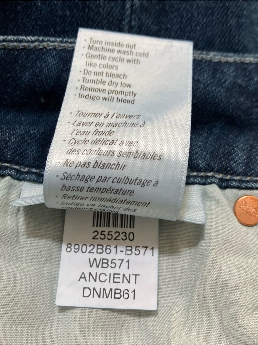 Paige Anessa 31" Wide Leg Denim Jeans Raw Hem High Rise Ancient Wash size 28 - Picture 11 of 12